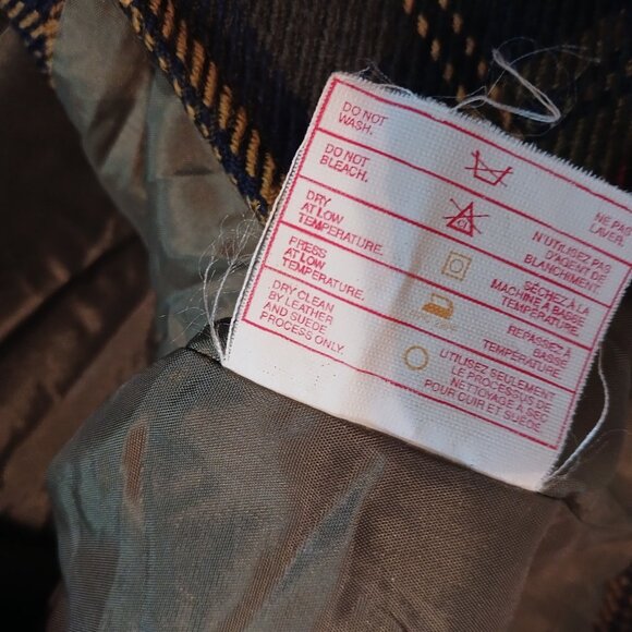 Bianca Nygard Wool Plaid Vintage Blazer Jacket Shoulder Pads Made in Canada - Picture 9 of 9